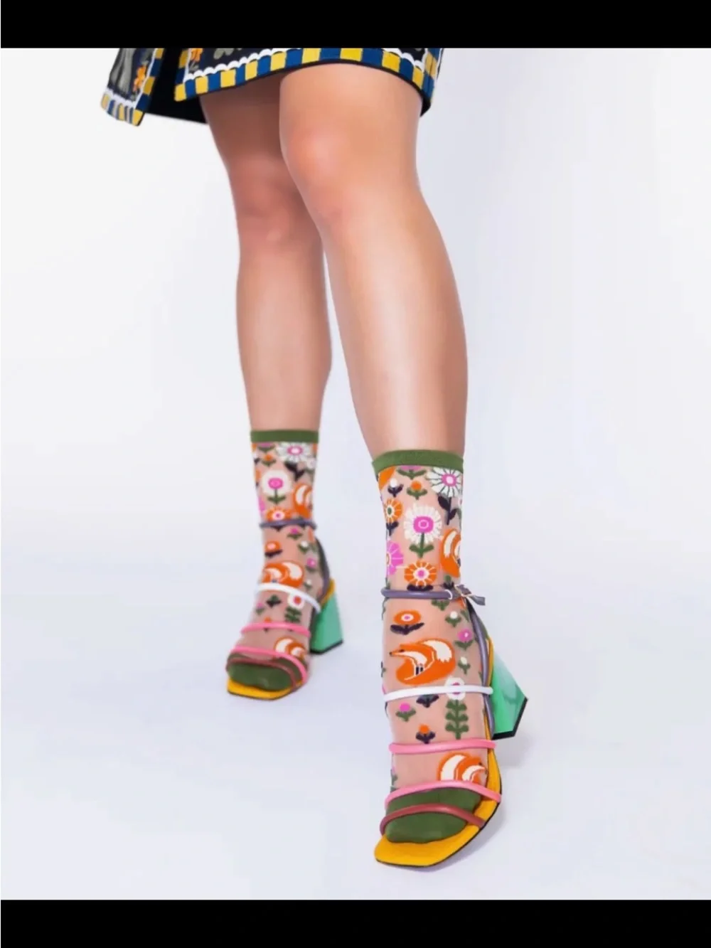 Sock Candy Feeling Foxy Sheer Crew Sock.